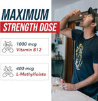 BioActive Vitamin B12 1000 mcg | Contains 3 BioActive Forms B12 Plus Methylfolate Cofactor - Methyl B12, Adenosyl B12 & Hydroxy B12 | Sublingual Form, Cherry Flavor, Organic, Vegan (180 Servings)