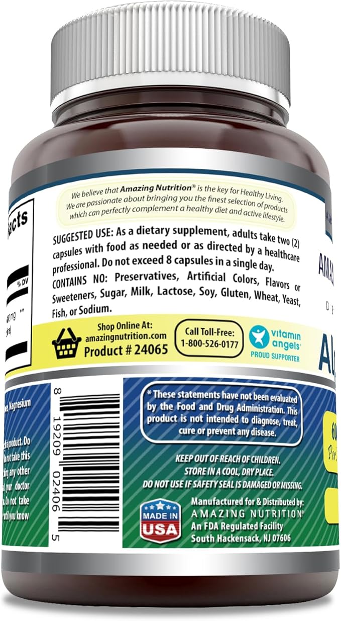 Amazing Formulas Alpha GPC Supplement | 600 Mg Per Serving | 60 Capsules | Non-GMO | Gluten Free | Made in USA