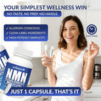 NMN Supplement 600 mg/Capsule Once Daily | 99% Pure Beta Nicotinamide Mononucleotide | Potent NAD⁺ Precursor | Supports Cellular Energy & Metabolism | Vegan, Non-GMO, Third-Party Tested & Gluten-Free