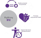 AOR Hydroxy B12 1000mcg 60 Lozenges, 60-Day Supply, Hydroxocobalamin for Daily Vitality, Nervous System Support, Vegan