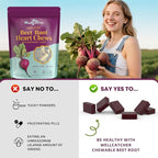 Organic Beet Root Chews Supplements: Beet soft Chews for Women Men Support Blood & Heart Health Nitric Oxide Boost with Grape Seed Extract CoQ10, Beet Root Gummies Vegan Non-GMO Berry Flavor 60CT
