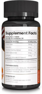 Advanced Lutein Eye Health Supplement - Enhanced with Zeaxanthin, Supports Vision & Eye Health - Non-GMO & Gluten Free - Natural Eye Vitamin Tablets - 60ct