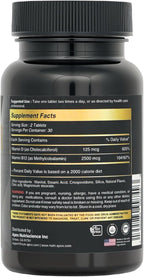 Vitamin B12 2500mcg + Vitamin D3 5000 IU (125mcg) Sublingual Tablets, 60 Count, Daily Energy & Bone Support, Lab Tested, Made in USA (60 Count (Pack of 1))