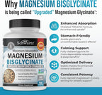Magnesium Bisglycinate 100% Chelate No-Laxative Effect - Maximum Absorption & Bioavailability, Fully Reacted & Buffered - Healthy Energy Muscle Bone & Joint Support - Non-GMO Project Verified - 90 ct