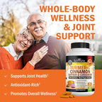 Turmeric Supplement with Saffron, Cinnamon and Cardamom Plus BioPerine Black Pepper Extract for Optimal Absorption, Natural Tumeric Curcumin Joint Support Supplement for Women and Men, 60 Capsules