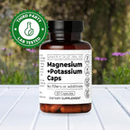 Santa Cruz Paleo Magnesium + Potassium Caps, Supplement for Men and Women, Paleo, Keto, Sugar & Gluten Free, Magnesium Glycinate 166mg and Potassium Citrate 38mg per Serving, American Made, 60 Caps