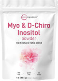 Micro Ingredients Myo-Inositol & D-Chiro Inositol Powder, 1lb (221 Servings) | 40:1 Ideal Ratio Inositol Supplement for Women | Supports Hormonal Balance & Ovarian Health | Non-GMO, Vegan, Filler-Free
