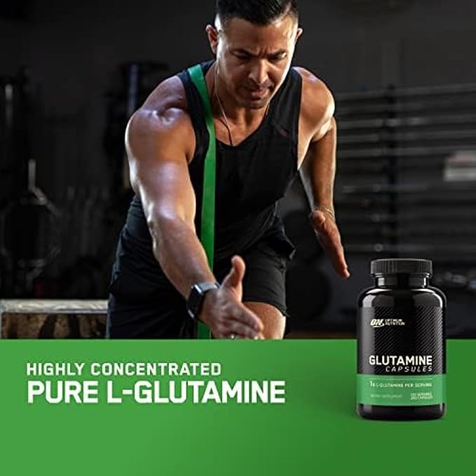 Optimum Nutrition L-Glutamine Muscle Recovery Capsules, 1000mg, 240 Count (Package May Vary) (Pack of 2)