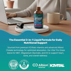 Magnesium Glycinate, Vitamin K2 & D3 Supplement – GMO-Free – VIT D MK7 K2 Vitamin Supplement & Magnesium Blend – with Nutrients for Bone Nutrition & Cardiovascular Function (Mixed Berry, 60 mL)