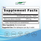 Eidon Liquid Silica Mineral Concentrate - Silica Supplement for Hair, Skin, and Nails, Supplement Drops to Support Collagen Production & Hair Loss for Women & Men, Helps Manage Calcium - 18 oz