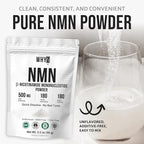 Pure NMN Powder Nicotinamide Mononucleotide Quick Dissolved NMN Supplement Powder 100% Unflavored NMN Supplement Supports NAD+ Levels Vegan Friendly Non-GMO, 180 Servings, 3.2 oz (90g)