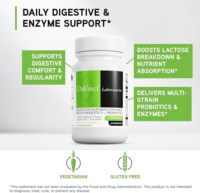 DAVINCI - Mega Probiotic ND with Digestive Enzymes Chewable - 30 Chewable Tablets