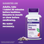 Natrol Melatonin 3mg, Strawberry-Flavored Dietary Supplement for Restful Sleep, 150 Fast-Dissolve Tablets, 150 Day Supply