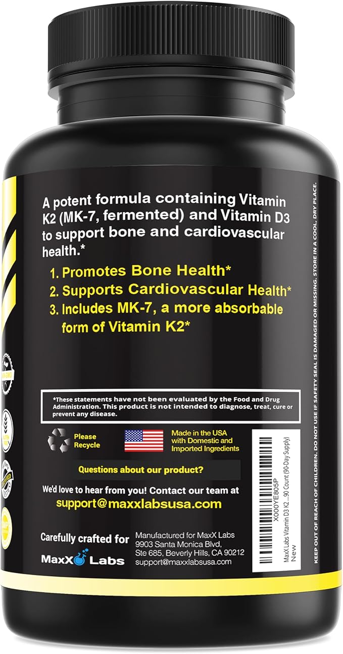 Advanced Bladder Control Supplements for Women & Men 60Ct + Vitamin D3 K2 3000 IU with Vitamin K as MK-7 from Natto Support Healthy Bones, Teeth, Heart & Immune Function 90Ct