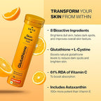 SETU Skin Renew, Glutathione with Vitamin C, Gluta Fizz, Supports Detoxification, Sugar-Free, Orange Flavour, 30 Effervescent Tablets