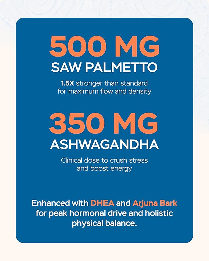 4Well Products Saw Palmetto for Men & Prostate Health Supplements with Arjuna Extract - Advanced Formula Saw Palmetto & Arjuna Bark Extract w/DHEA & Ashwagandha 900mg - DHT Blocker for Hair Support