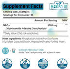 Liposomal NAD+ 1000 mg Supplement | High Bioavailability Liposomal Delivery | Cellular Energy & Wellness Support | Pure NAD+ Dietary Supplement | 180 Softgels