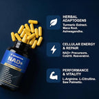 Boostiva NAD+ Supplements for Men, with Resveratrol, CoQ10, L Citrulline and Lycopene, Anti-Aging, Stamina, 60capsules