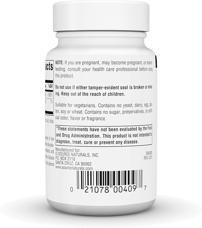 Source Naturals Vitamin B-2 Riboflavin 100 mg Supports Energy Production - 100 Tablets