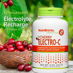 NutriBiotic - Cherry Electro-C Vitamin C & Electrolyte Powder, 8 Oz | 850 Mg Vitamin C Per Serving | Effervescent Electrolyte Recharge | Buffered & Highly Soluble | Non-GMO & Gluten Free