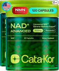 Liposomal NAD Supplement with Resveratrol – NMN Supplement Alternative – 60-Day Supply – Third-Party Tested – 120 Capsules – Advanced NAD+ Resveratrol - Pack of 2