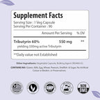Tributyrin Supplement 550mg, Advanced Butyrate Form for Gut Health, 60% Standardized, More Effective Delivery Than Sodium Butyrate, 90 Capsules, Non-GMO & Gluten Free Postbiotic Supplement