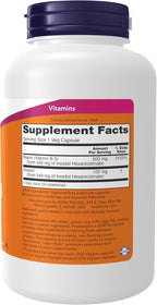 NOW Foods Supplements, Niacin (Vitamin B-3) 500 mg, Flush-Free, Double Strength, Nutritional Health, 180 Veg Capsules
