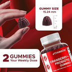 Vitamatic 2 Pack Cranberry Gummies with D-Mannose, Probiotics, Vitamin C – Plant-Based Botanical Extract – Vegan, Non-GMO – 60 Count