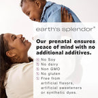 Earth's Splendor Prenatal Multivitamin: Supports a Healthy Pregnancy, Growth/Brain Development for Baby, Folic Acid, Iron, Non-GMO, MMS Studied Formulation - 6 Month Supply, 180 Tablets