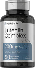 Horbäach Luteolin Supplement | 200mg | 50 Capsules | Complex with Rutin | Vegetarian, Non-GMO & Gluten Free