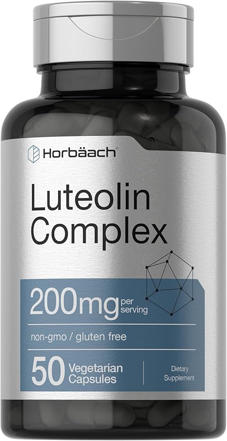 Horbäach Luteolin Supplement | 200mg | 50 Capsules | Complex with Rutin | Vegetarian, Non-GMO & Gluten Free