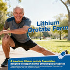 Lithium Orotate 20 mg - Brain & Nerve Health Support for Healthy Aging, Low Dose Lithium Supplements, High Bioavailability Trace Mineral, Vegan, Non-GMO, Gluten Free, 90 CT