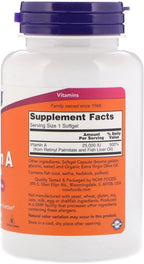 Now Foods Vitamin A, 25000 IU from Fish liver oil, 250 Softgels (Pack of 2)