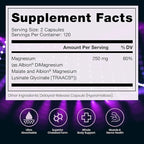 Pure TheraPro Rx Optimum Magnesium Lysinate Glycinate & Di-Magnesium Malate, Made in USA | 4 Month Supply | Chelated for Maximum Absorption, Supports Bone Health & Energy, 240 Count