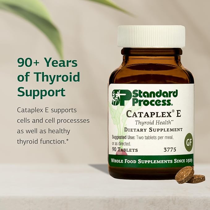 Standard Process Cataplex E - Thyroid Health Support with Antioxidant Vitamin E & Selenium - Endocrine Gland Health Support - Gluten-Free, Non-Dairy & Non-Soy - 90 Tablets (45 Servings)