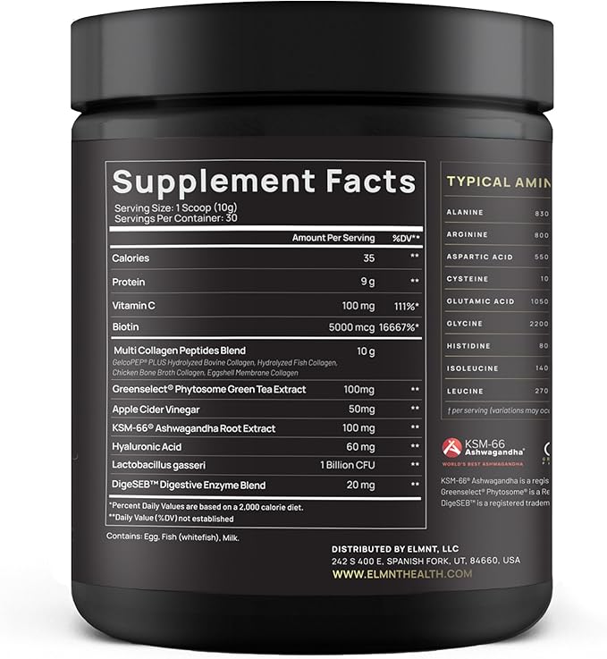 Super Collagen Powder for Women Weight Loss + Beauty w. Probiotics, Hyaluronic Acid, ACV, KSM-66, Biotin - Premium Multi Collagen Peptides Protein Supplement Colageno for Women (Unflavored)