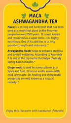 Herbal Cup Ayurveda Maca Tea, Organic Ashwagandha, No Caffeine Herbal Teas (16 Count, Pack of 3)