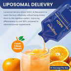Liposomal NAD+ Supplement with Resveratrol, Anti-Aging, Energy Boost & Cellular Health Support, 15.2 fl. oz NAD Liquid for Men & Women (30 Pouch)