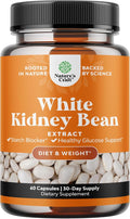 Natural White Kidney Bean Extract - White Kidney Bean Energy Booster AMPK Activator and Antioxidant Capsules - Digestive Health Dietary Fiber Supplement and Workout Supplement for Men and Women