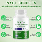 A r b c r n 120 Capsules NAD+ Supplement,NAD Nicotinamide Riboside Resveratrol 910mg for Men and Women, NR Supplement for Energy Anti-Aging Focus