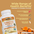 Nature's Lab Turmeric Curcumin C3 Complex 1000mg - Turmeric Extract 1000mg & BioPerine 5mg Standardized to 95%, Promotes Cardiovascular, Immune, Joint, Skin Health - 120 Capsules (60 Day Supply)