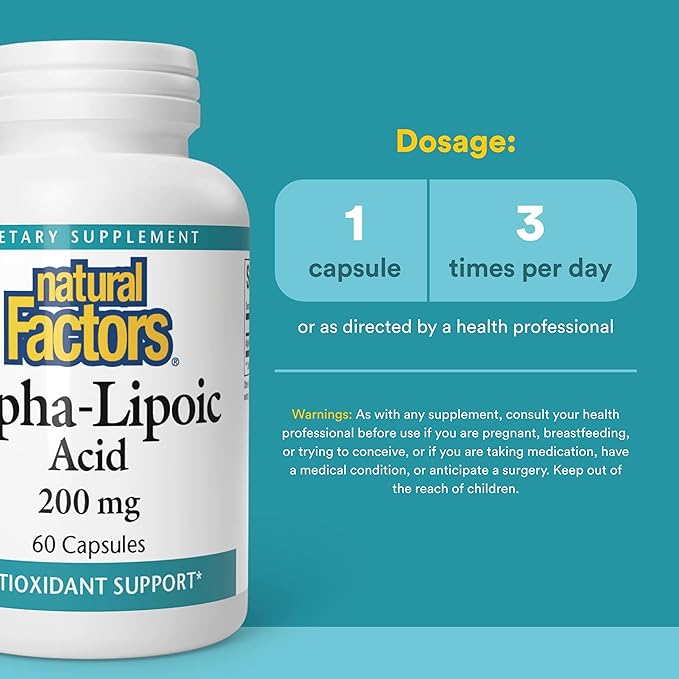 Natural Factors Alpha-lipoic Acid 200mg Capsules, 60-Count