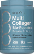 NeoCell Multi Collagen Bio-Peptides Powder | 10oz | Advanced with Hyaluronic Acid and Vitamin C | 10 Super Types of Collagen | Superior Absorption | Grassfed Protein Supplement