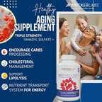 Bricker Labs Big-V Triple Strength Vanadyl Supplement: Vanadyl Sulfate 30 mg, Taurine 600 mg, Selenium, Chromium and Niacin, Blended Mineral Supplement, 180 Capsules (180 Servings)