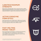 Doctor's Recipes Vitamin B12 Sublingual, Methylcobalamin 5000 mcg 240 Fast Dissolve Tablets, Natural Peach Flavor, Vegan Methyl, Energy Metabolism & Nervous System
