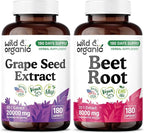 Wild & Organic Grape Seed Extract 180 Capsules & Beet Root 180 Capsules