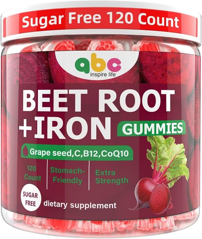 Beet Root Gummies – Natural Beetroot Supplement for Daily Wellness & Energy Support – Vegan, Halal,Sugar Free, Pectin-Based Gummy Vitamins with Natural Peach Flavor – 120 Gummies