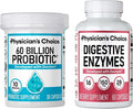 Physician's CHOICE Advanced Gut Health Bundle: 60 Billion Probiotics 30ct + Digestive Enzymes 60ct for Digestive, Gut, and Immune Health Supports Occasional Constipation, Diarrhea, Gas, and Bloating