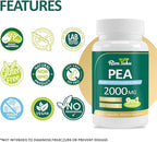 Liposomal Palmitoylethanolamide 2000MG + Luteolin 200MG + Turmeric 200MG & Fisetin 100MG, Micronized Pea 99% Highly Purified Enhanced Absorption Pea Supplement, 180 Capsules