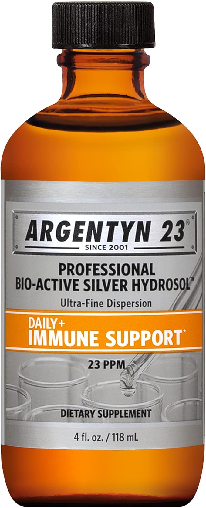Argentyn 23 Professional Immune Support - Colloidal Silver, Bio-Active Silver Hydrosol, 23 ppm, Liquid Twist Top, 4 Fl Oz (118 mL)